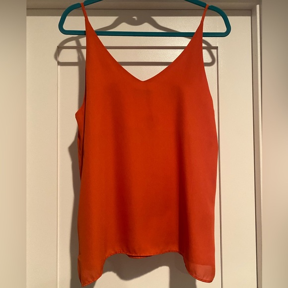 Shine Star orange spaghetti strap tank - L - Picture 1 of 2